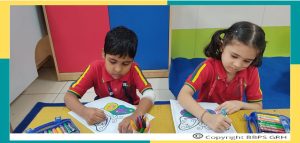 An Activity to showcase creativity with colours in children “Colouring Is Fun” was organised for the children of Pre-school and Pre- primary on July 26, 2023.
