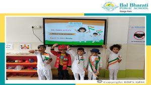 a Bal Sabha Activity- Proud to be an Indian was organized in the Montessori Department on 14.08.22. 